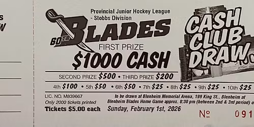 Blades Cash Club Draw