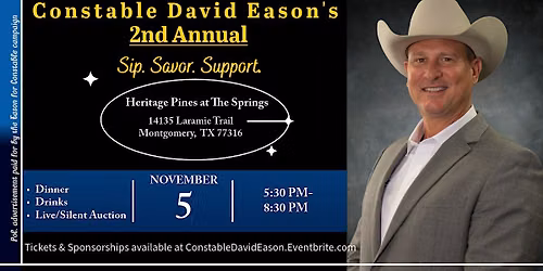 Constable David Eason\u2019s 2nd Annual Sip, Savor, & Support