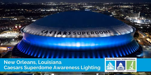 New Orleans, Louisiana - Caesars Superdome Dysautonomia Awareness Month Lighting