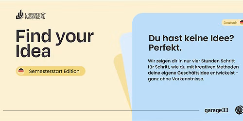 Find your Idea [Semesterstart Edition | Sprache: DE]