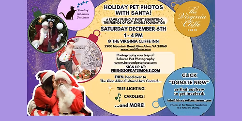 Holiday Pet Photos with Santa \u2013 Benefiting Friends of Kat Simons Foundation