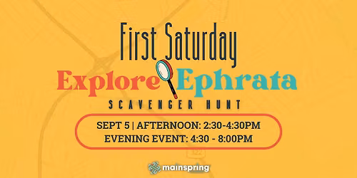 Mainspring of Ephrata's First Saturday Explore Ephrata Scavenger Hunt