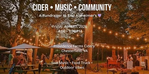 Cider, Music & Community \u2013 Fundraiser to End Alzheimer\u2019s