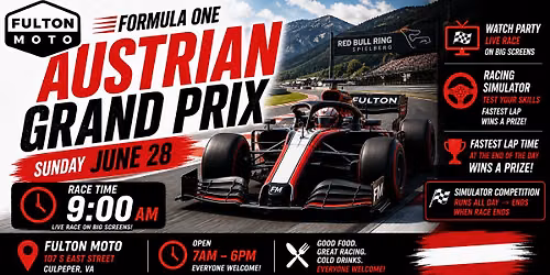 Formula 1 Watch Party and F1 Sumulator