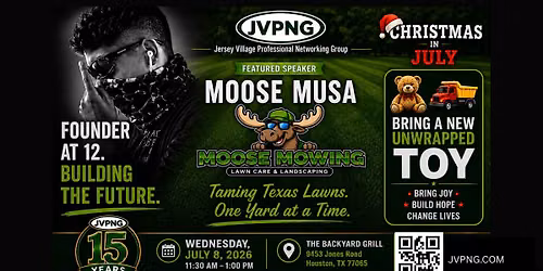 July 8th - JVPNG Weekly Meeting:  Moose Founder of Moose Mowing
