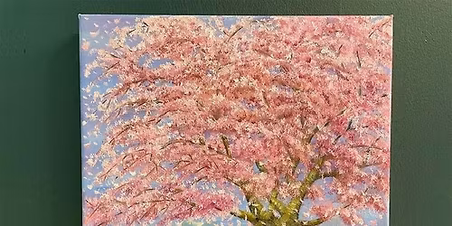 Cherry Blossom Acrylic Painting Workshop \u2013 Art Cafe (2 Sessions)