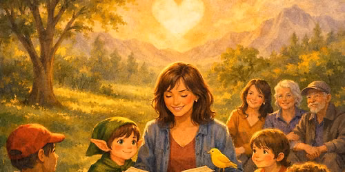 Storytelling in the Park. A Holding-all-hearts Community Event