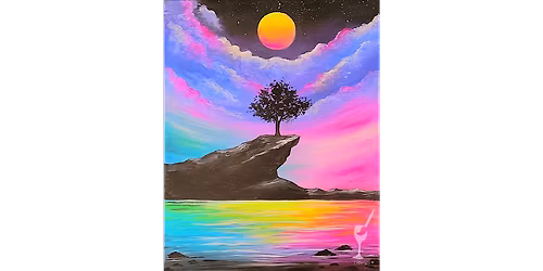 Rainbow Moonlight Cliff Scene - Paint and Sip in Denver | Classpop!\u2122