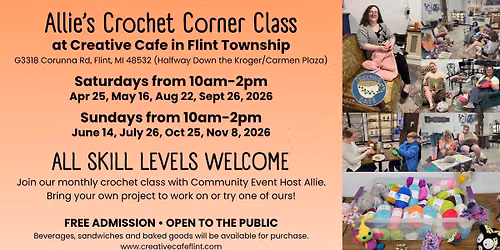 Allie's Crochet Corner Class at Creative Cafe