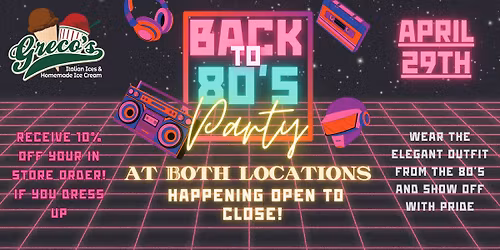 80s night at Greco's \ud83d\udd7a\ud83c\udffe