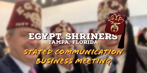Monthly Stated Communication - Business Meeting