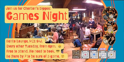 Tuesday Board Games at Benito Lounge, Chorlton