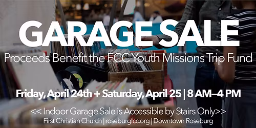 Youth Missions Trip Garage Sale