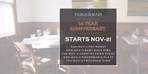 14th Anniversary: Feast of Five Favorites!