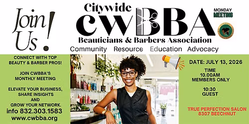 CWBBA Beauticians Barbers Assoc. Monthly Meeting