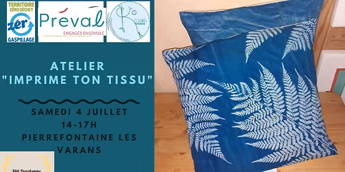 Cyanotype sur tissus revaloris\u00e9s