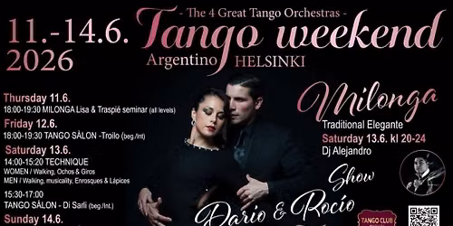 Tango Sal\u00f3n Weekend \u2013 The 4 Great Tango Orchestras