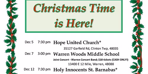 A Holiday Frenzy! Joint Concert with the Warren Concert Band