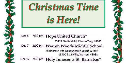 A Holiday Frenzy! Joint Concert with the Warren Concert Band