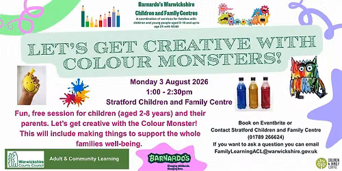 Colour Monsters (2-8 years) at Stratford C&FC