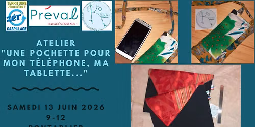 Une pochette pour mon t\u00e9l\u00e9phone, ma tablette, mon ordinateur... dans des tissus revaloris\u00e9s