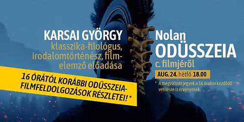 Karsai Gy\u00f6rgy el\u0151ad\u00e1sa Christopher Nolan: Od\u00fcsszeia c\u00edm\u0171 filmj\u00e9r\u0151l