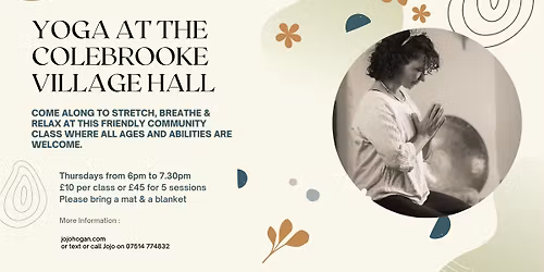 Yoga at the Colebrooke Village Hall