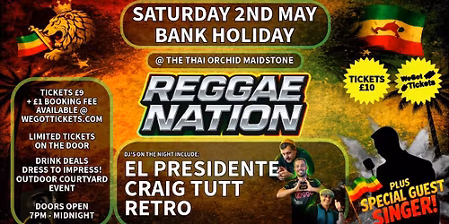 REGGAE NATION 2\/5\/26 \/BH WKND \/ EL PRESIDENTE \/ DJ CRAIG TUTT \/ DJ RETRO + SPECIAL GUEST SINGER.