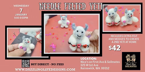 Needle Felting Workshop: From Wool to Wow: Your Handmade Yeti Awaits!