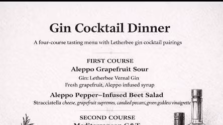 Gin Cocktail Pairing Dinner