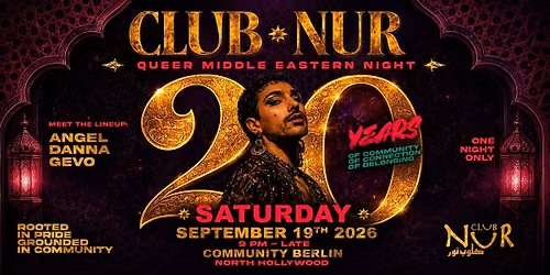 CLUB NUR  - Queer Middle Eastern Night\u2014 20 Year Anniversary