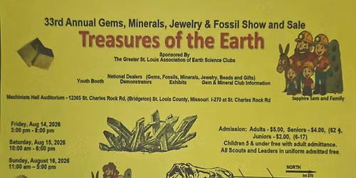 33rd Annual Gems, Minerals, Jewelry & Fossils Show and Sale - Treasures Of The Earth