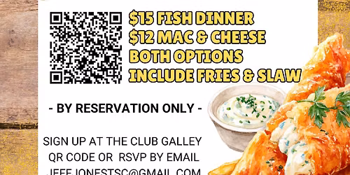 TSC FAMOUS FISH FRY - Reservation Only-Open to TSC Members, TSC Member Guests, AYC and I-LYA Members