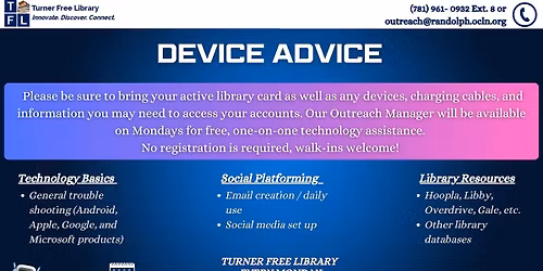 Device Advice (Turner Free Library)