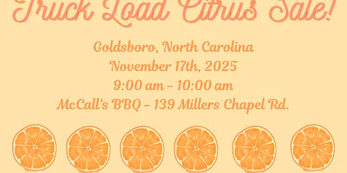 Citrus Sale - Goldsboro, NC from 9:00 - 10:00 am at McCall's BBQ
