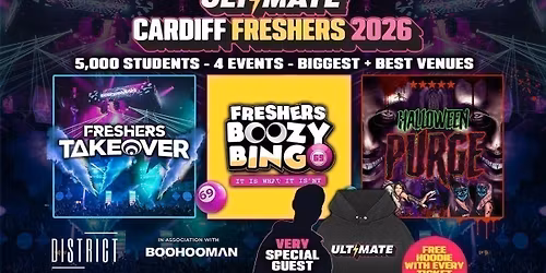 ULTIMATE CARDIFF FRESHERS 2026 \u26a1\ufe0f Sold Out 15 years Running! \ud83d\udc55 FREE Hoodie with Every Ticket! 