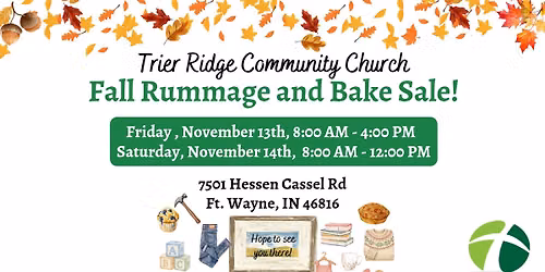 Trier Ridge Community Church Fall Rummage and Bake Sale