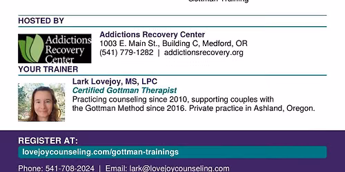 Gottman Method Level 1 Training: August 19\u201320 in Medford, Oregon