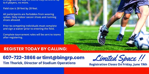 3-on-3 Soccer Tournament (Ahead of World Cup Viewing PartY