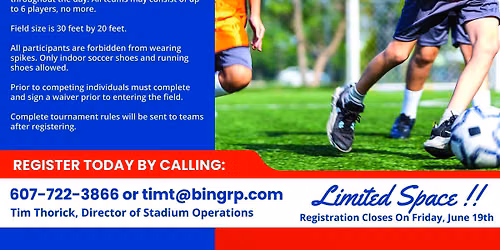 3-on-3 Soccer Tournament (Ahead of World Cup Viewing PartY