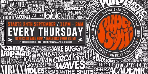 SUPERSONIC: NEWCASTLE\u2019S THURSDAY INDIE PARTY @ theCUT - 15th October 2026