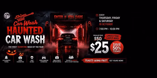 Haunted Car Wash (Every Thu, Fri, Sat in October | 7pm-10pm)
