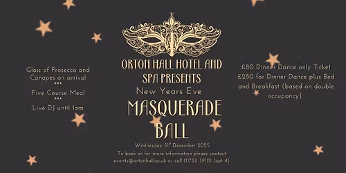 New Years Eve Masquerade Ball at Orton Hall Hotel