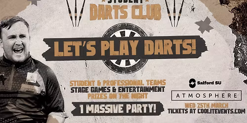 STUDENT DARTS CLUB @ ATMOSPHERE - Ticket Includes Entry to WE \u2764\ufe0f WEDNESDAYS @ ARK!