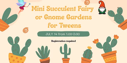 Mini Succulent Fairy or Gnome Gardens for Tweens