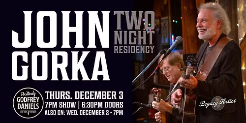 John Gorka \u2013 New Folk Pioneer with a Rich Baritone and Masterful Storytelling Through Song | Two Night Residency