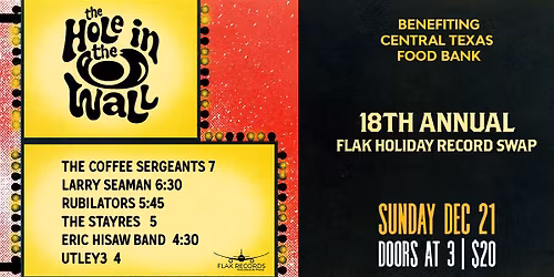 18th ANNUAL FLAK HOLIDAY RECORD SWAP BENEFITING CTFB