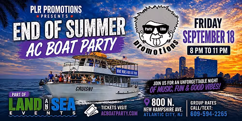 Atlantic City End of Summer Boat Party
