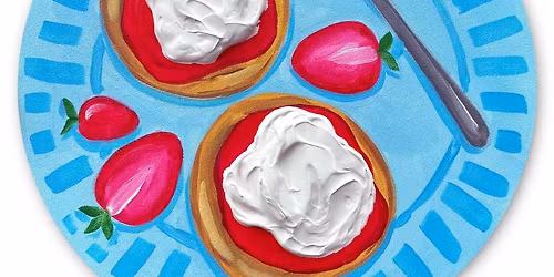 Textured Paint Art and Wine Night in Morrinsville - Pikelets with Jam & Cream