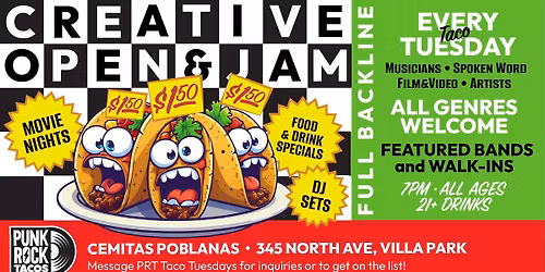 PRT TACO TUSDAY CREATIVE  OPEN & JAM